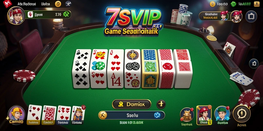 Tampilan gameplay seru dalam game Domino 7SVIP.