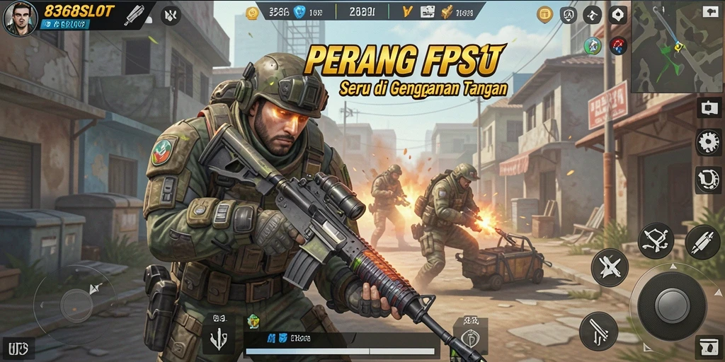 Screenshot gameplay <strong>8368SLOT</strong> menampilkan aksi tembak-menembak yang mendebarkan.
