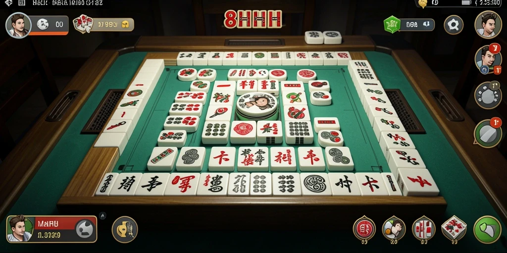 Tampilan gameplay <strong>8HHH</strong> yang seru dan menantang di Mahjong.