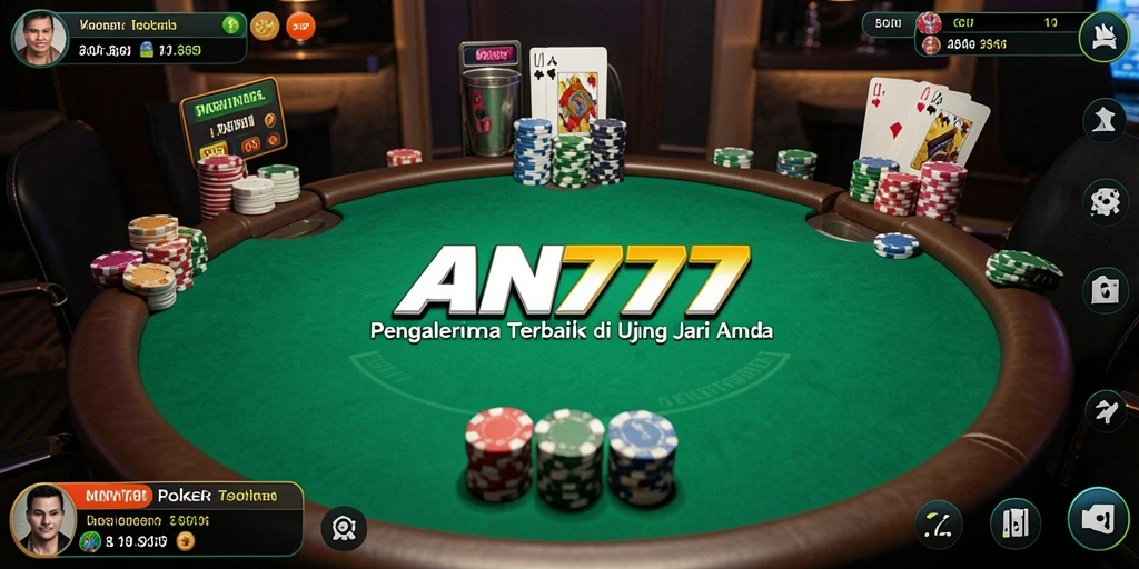 Tampilan gameplay poker yang mendebarkan di AN777.