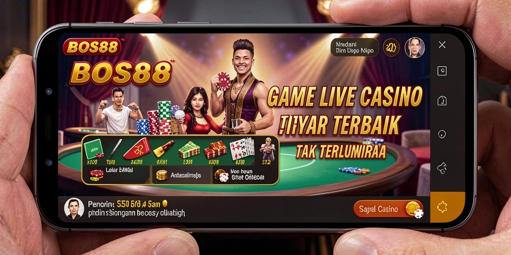 Screenshot menampilkan sesi permainan Live Casino yang menarik di BOS88.