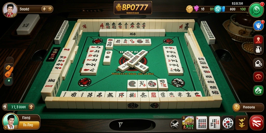 Tangkapan layar BPO777 menampilkan intensitas permainan Mahjong yang seru.