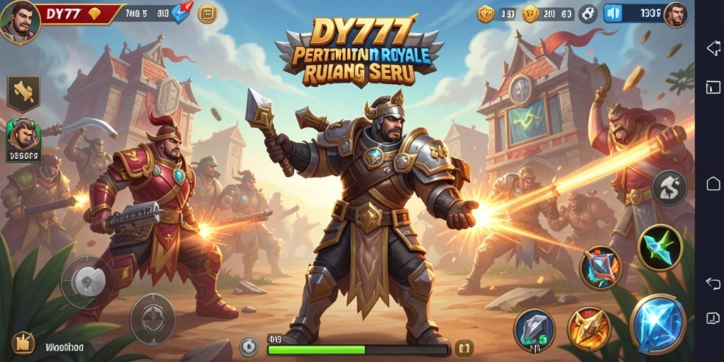 Screenshot gameplay DY777 menampilkan aksi pertempuran menarik dalam mode Battle Royale.