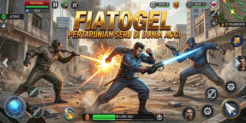 Screenshot gameplay FIATOGEL yang menampilkan pertempuran intens.