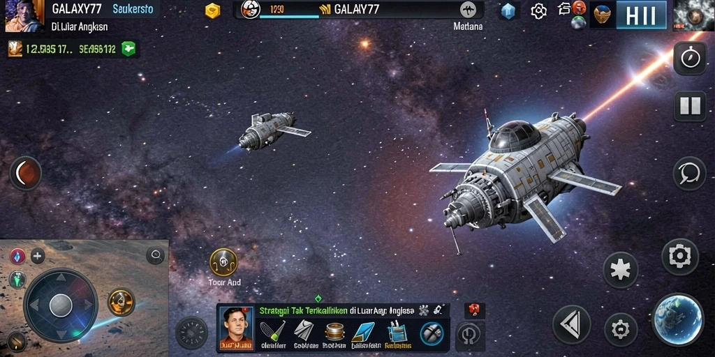 Tampilan gameplay GALAXY77 yang seru dan mendebarkan.