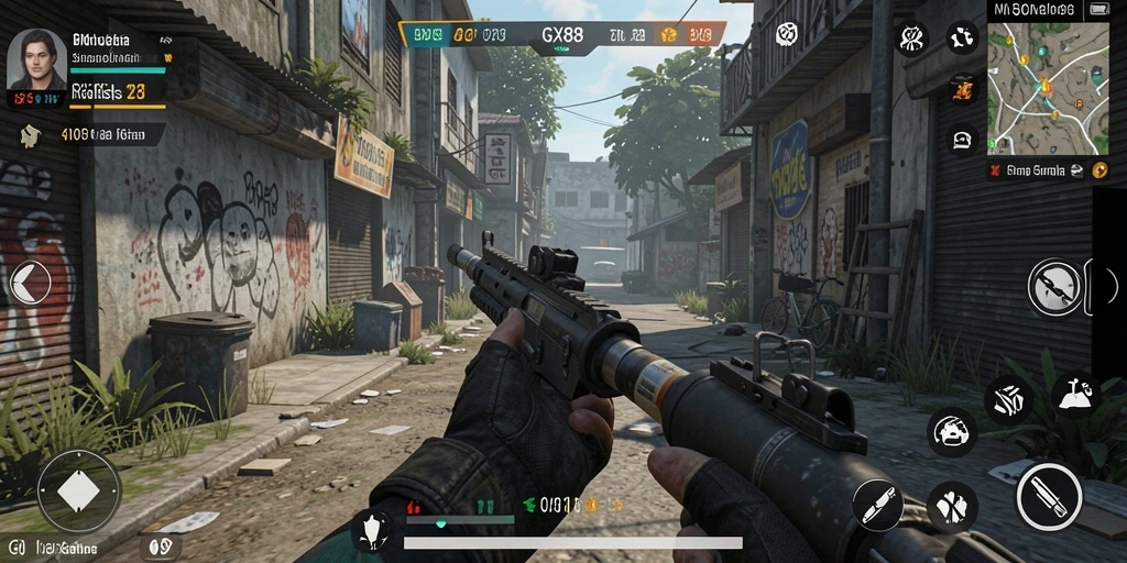 Screenshot gameplay GX88 yang menampilkan interaksi antar karakter.