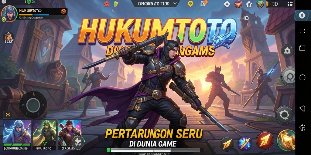 Tampilan gameplay seru HUKUMTOTO dengan aksi pertarungan yang intens.