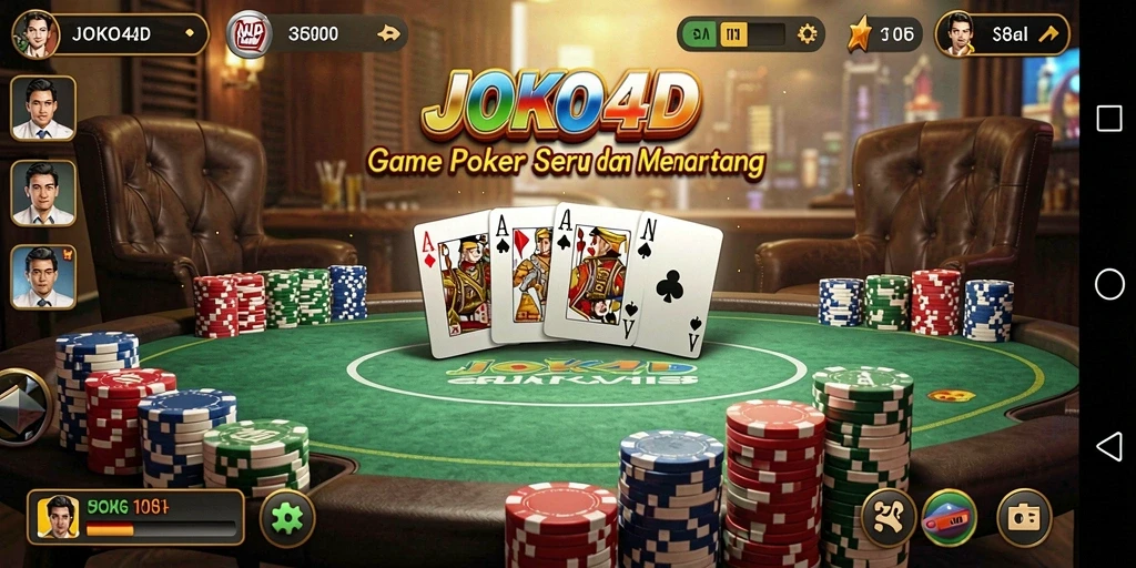 Screenshot gameplay JOKO4D menampilkan keseruan pertandingan Poker.