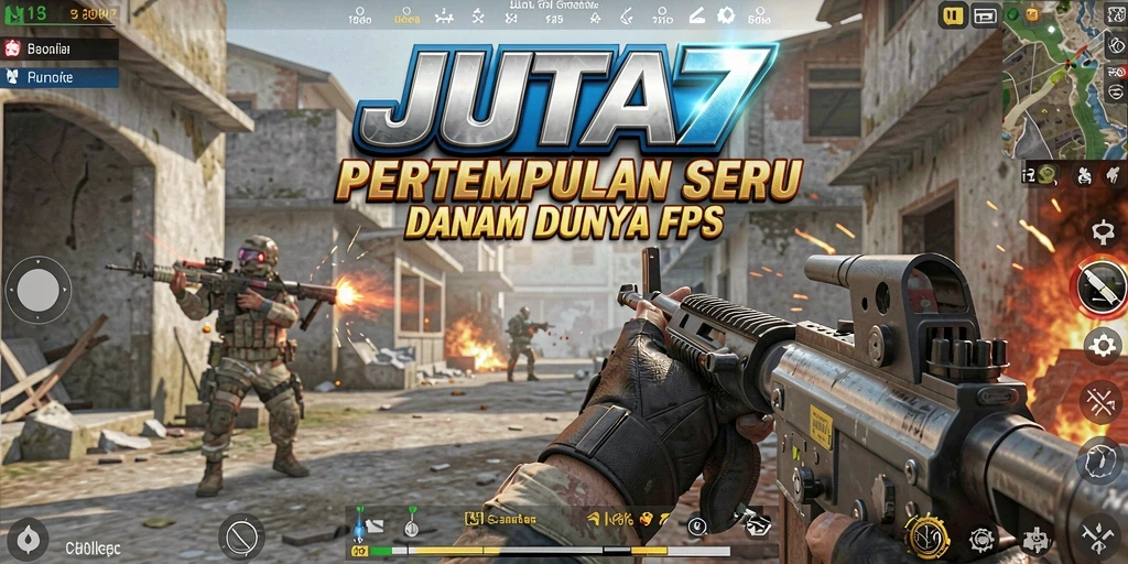Tangkapan layar dari gameplay seru JUTA7 dalam dunia FPS.