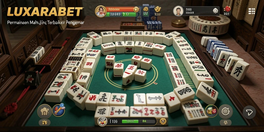 Screenshot LUXARABET menampilkan gameplay Mahjong yang seru.