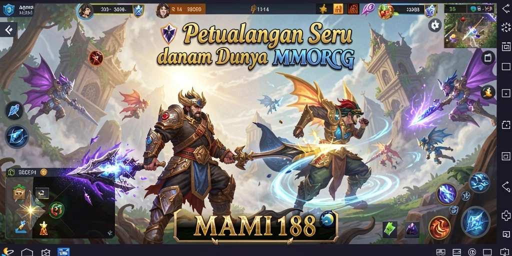 Gameplay MAMI188 menampilkan pertempuran epik dan petualangan yang mendalam.