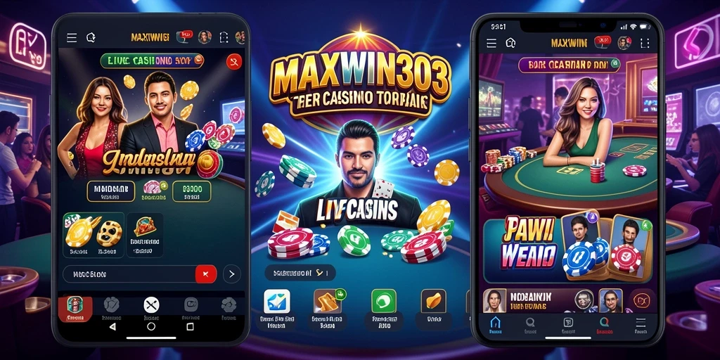 Screenshot gameplay MAXWIN303 yang menunjukkan dealer profesional di Live Casino.