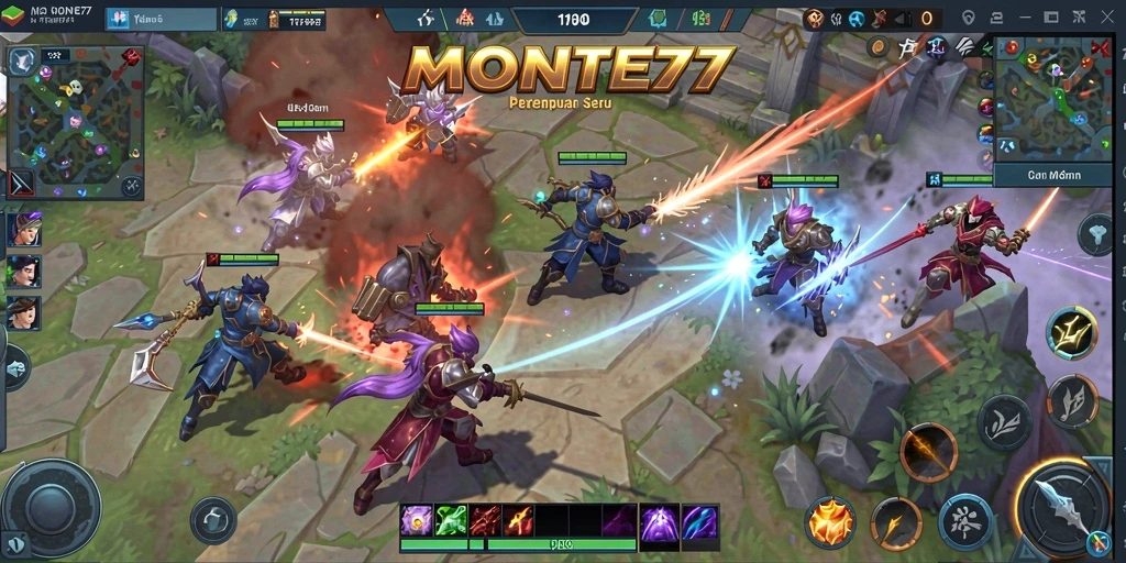 Tangkapan layar gameplay seru di MONTE77 saat pertarungan intens.