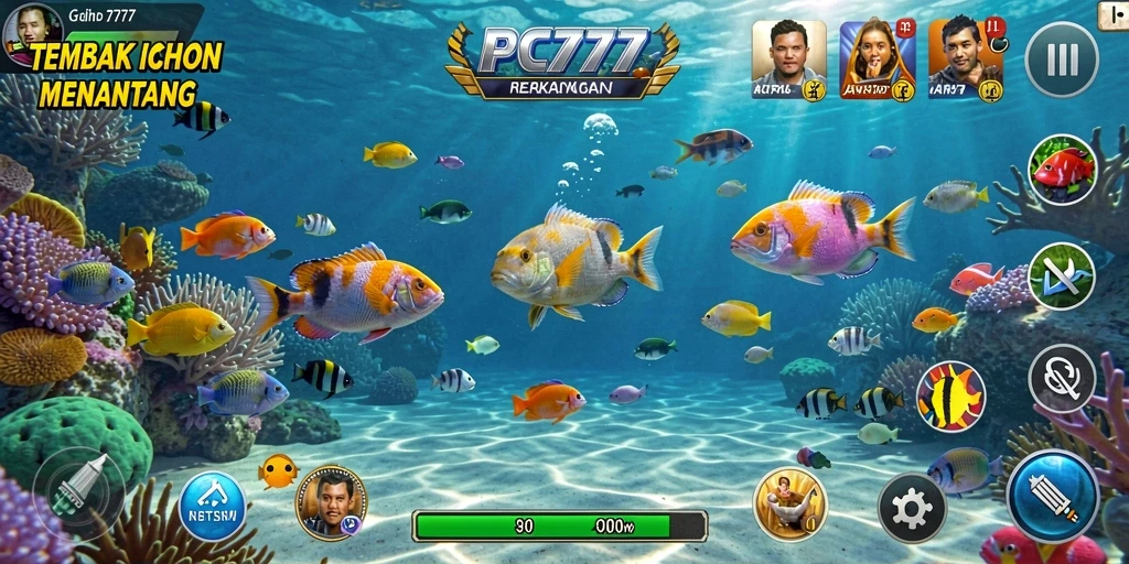 Tampilan gameplay Tembak Ikan yang seru dan penuh warna.