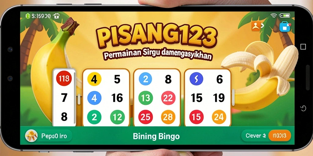 Tampilan gameplay seru dari PISANG123 dengan kartu Bingo yang berwarna-warni.