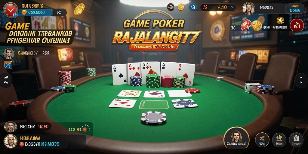 Tampilan menarik dari gameplay RAJALANGIT77 menunjukkan keseruan poker.