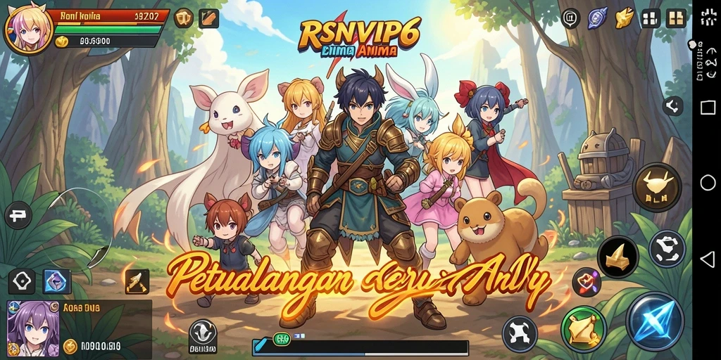 Tampilan gameplay seru dari RSNVIP6 yang penuh aksi anime.