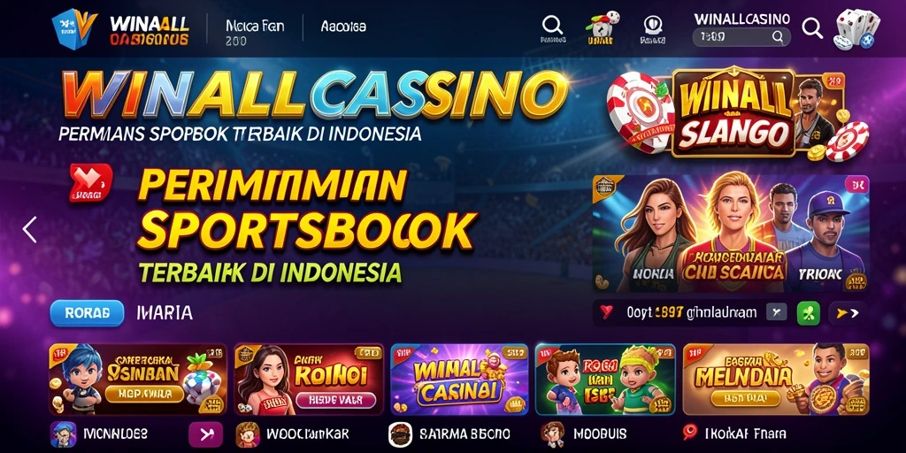 Screenshot gameplay WINALLCASINO yang menampilkan fitur Sportsbook.